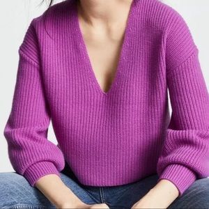 A.L.C. Melanie V-Neck Wool Cropped Sweater